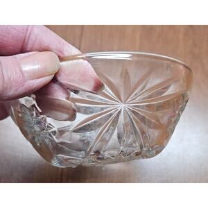 Small Dish Vintage ANCOR HOCKING Star of David Prescut Glass Candy Dish Dip Bowl